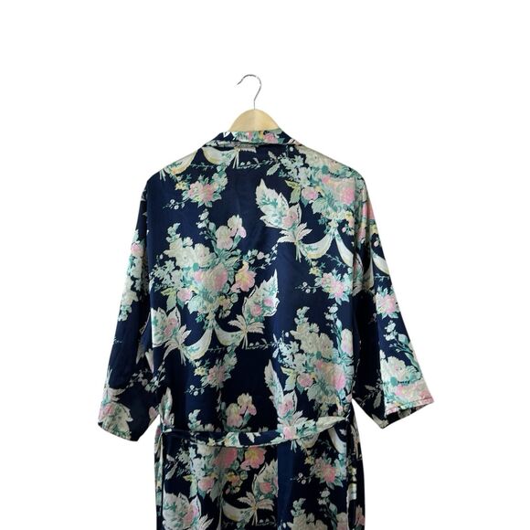 Vintage Victoria's Secret Gold Label Medium Large Satin Robe Tie Waist Womens - Picture 10 of 12